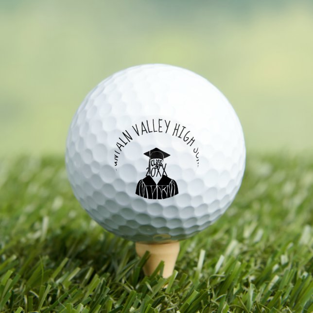 Balles De Golf Casquette noir et blanc et diplômé (T-shirt Insitu)