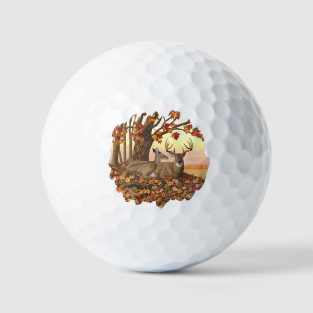 Balles De Golf Cerf blanc en automne Nouvelle-Angleterre Couleurs (Recto)