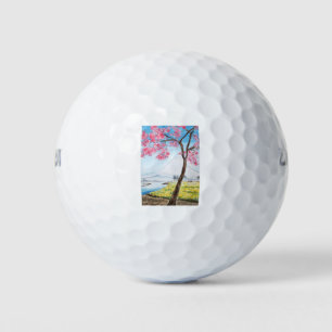 Balles De Golf cerisier fleuri et bois japonais du Mont Fuji