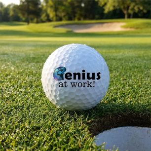 Balles De Golf Cerveau bleu et noir personnalisé, génie au travai