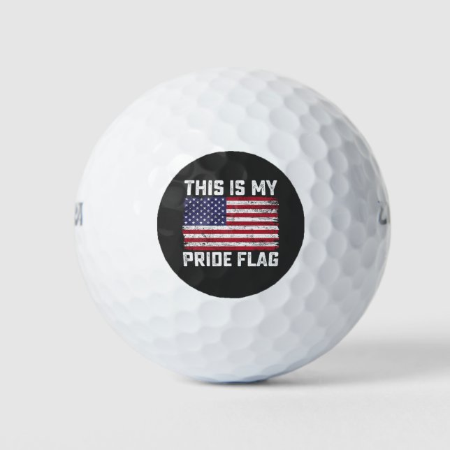 Balles De Golf C'Est Mon Drapeau De Fierté USA (Devant)