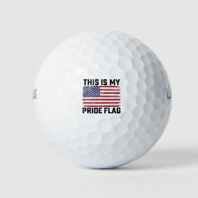 Balles De Golf C'Est Mon Drapeau De Fierté USA (Devant)