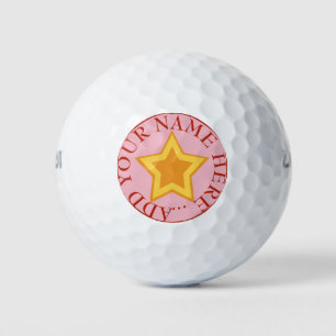 Balles De Golf Chambre étoilée jaune d'or pour personnaliser
