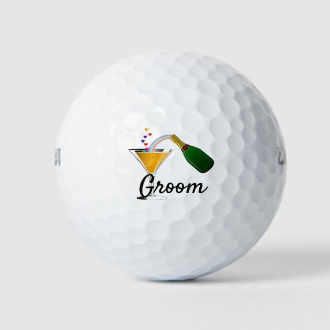 Balles De Golf Champagne Toast Groom (Devant)