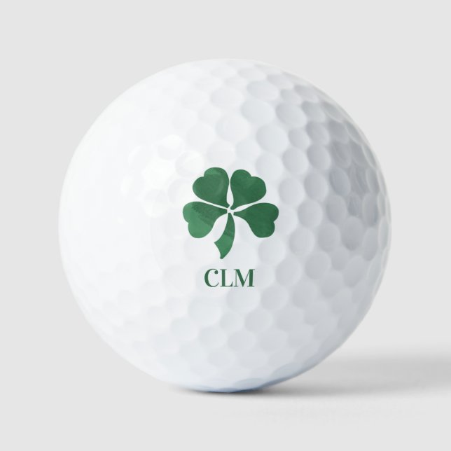 Balles De Golf Chanceux Tiré Monogramme Irlandais Quatre Clochons (Recto)