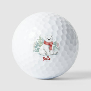 Balles De Golf Chapeau d'ours polaire à l'aquarelle mignon