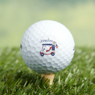 Balles De Golf Chariot de golf patriotique personnalisé / Rouge B