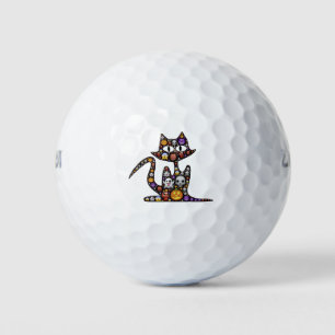 Balles De Golf Chat Halloween Emoji Effrayant Icônes Éffrayantes.