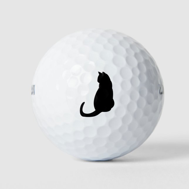 Balles De Golf Chat Kitten assis Silhouette Outlet Noir (Devant)