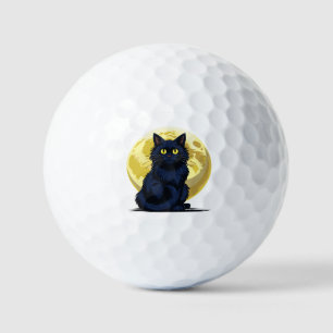 Balles De Golf Chat noir en colère