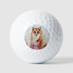 Balles De Golf Chat Red Fox Watercolor Papa