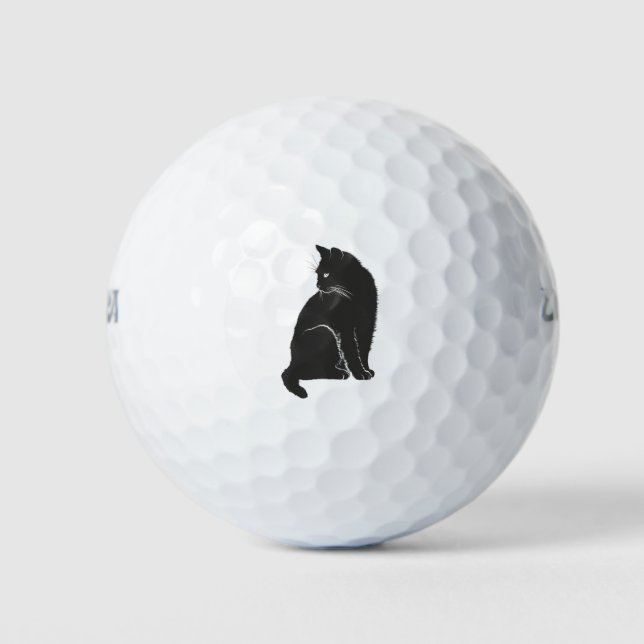 Balles De Golf Chat Shadow Silhouette Animal noir (Devant)