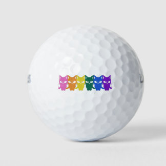Balles De Golf chats en pixels arc-en-ciel