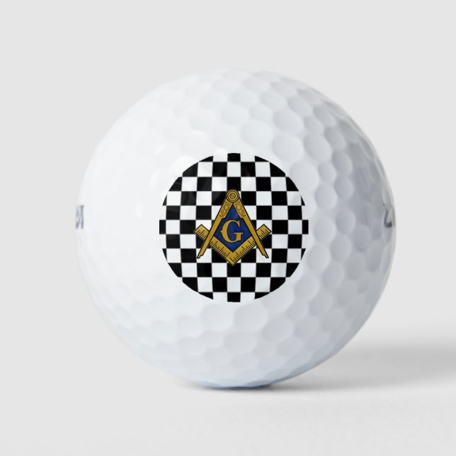 Balles De Golf Chèques maçonniques Freemasons Carré et Compass (Devant)