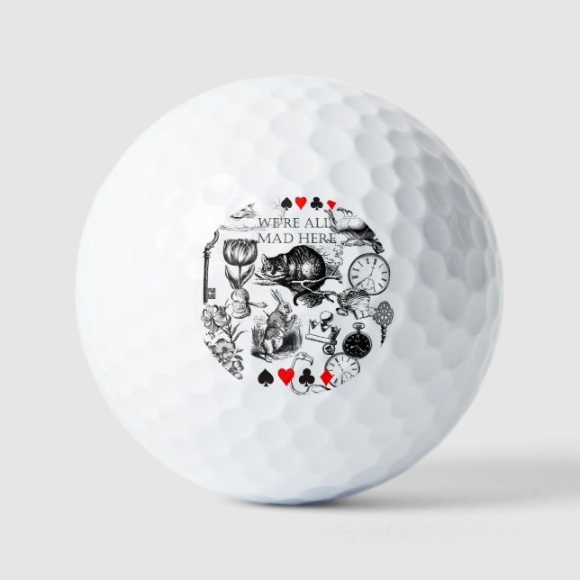 Balles De Golf Cheshire Chat classique alice au merveilleux fou (Recto)