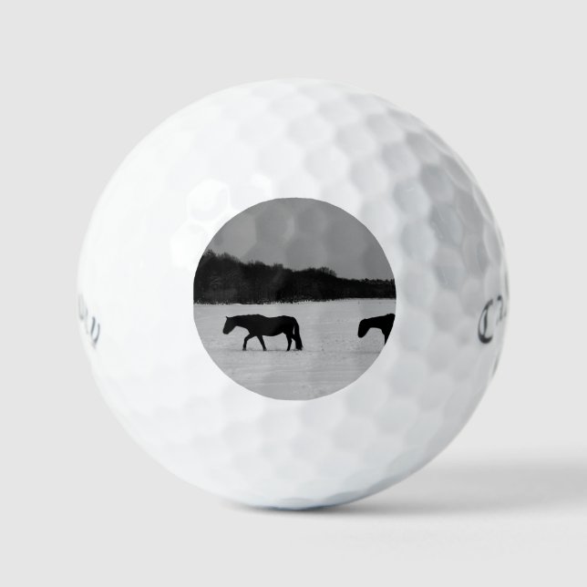 Balles De Golf Chevaux sur neige css gbcna (Recto)