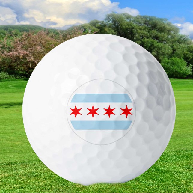 Balles De Golf Chicago Golf Balls, Illinois State Flag / Patriote (Créateur téléchargé)