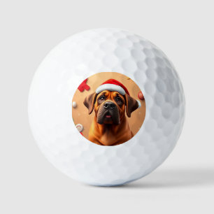 Balles De Golf Chien adorable portant un chapeau de Père Noël