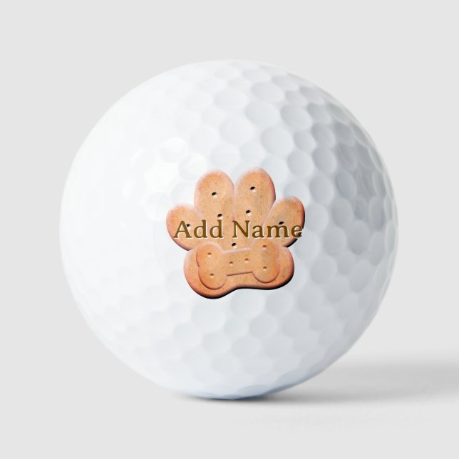 Balles De Golf Chien Biscuit Pawprint et Bone Art (Recto)