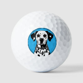 Balles De Golf Chien dalmate avec collier à chaîne