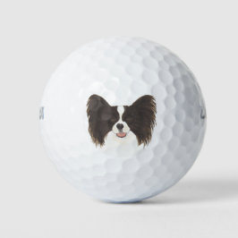 Balles De Golf Chien de Papillon noir et blanc