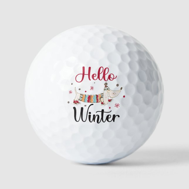 Balles De Golf Chien de patinage sur glace mignon (Recto)