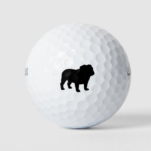Balles De Golf Chien de race anglaise Bulldog Silhouette (Devant)