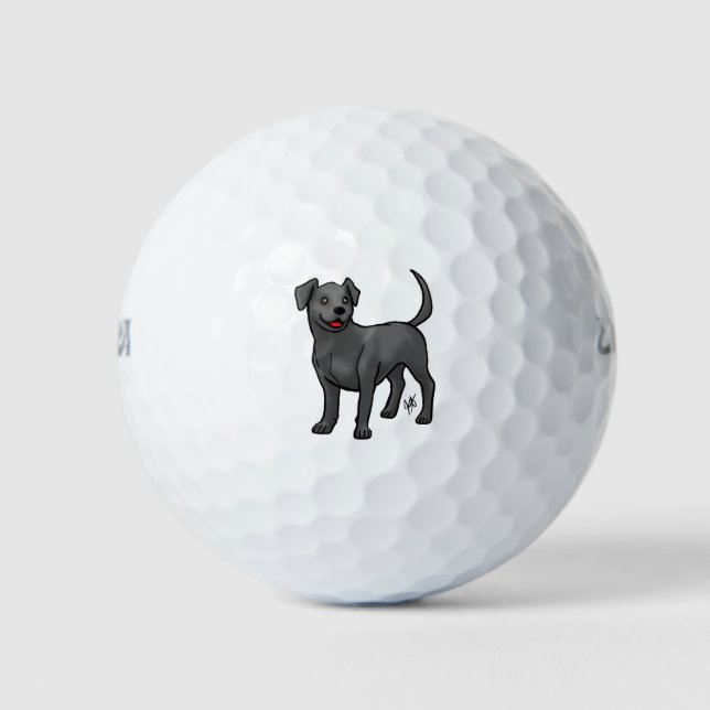 Balles De Golf Chien - Labrador Retriever - Noir (Devant)