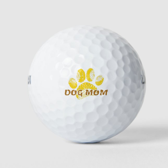 Balles De Golf Chien Maman Paw Tournesol Dessin (Devant)