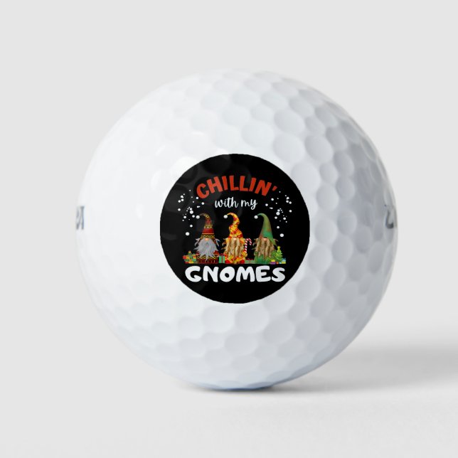 Balles De Golf Chillin Avec Mes Gnomes Noël (Devant)