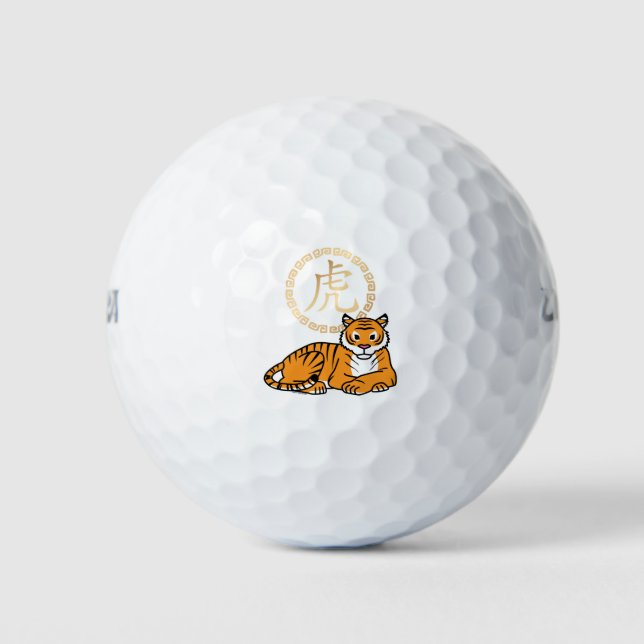 Balles De Golf Chinois lunaire Nouvel An Tiger zodiac chanceux (Devant)