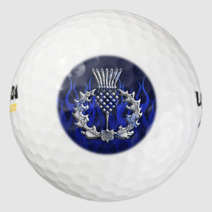 Balles De Golf Chrome sur fibre de carbone Imprimer le chardon éc