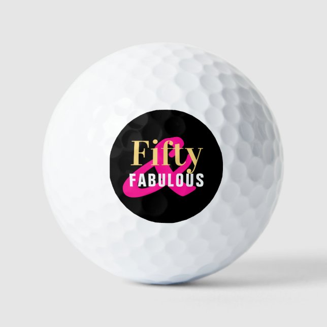 Balles De Golf Cinquante et fabuleux 50e anniversaire Black Gold  (Recto)