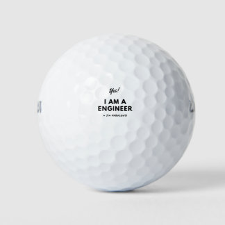 Balles De Golf Citation de l'ingénieur noir et blanc amusant