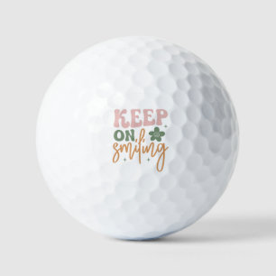 Balles De Golf Citation Inspirante Minimaliste "Continuez à Souri