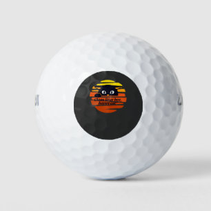 Balles De Golf Citation Rétro Chat Heureux – Routine & Amour