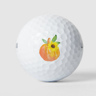 Balles De Golf Citrouille aquarelle et tournesol