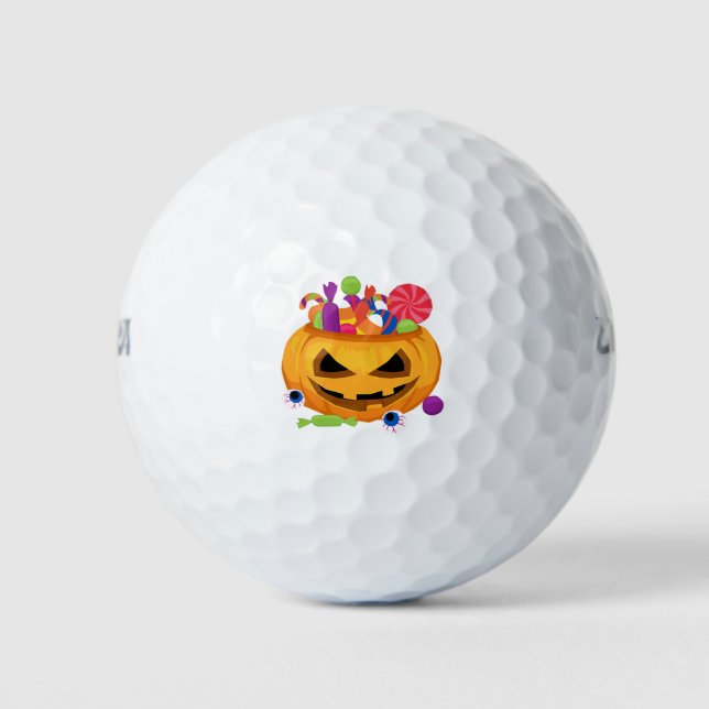 Balles De Golf citrouille Jack-o'-lantern (Devant)