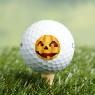 Balles De Golf Citrouille sculpté souriant design Halloween