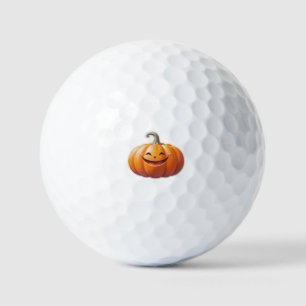 Balles De Golf Citrouille souriant mignon - Caractère automne amu