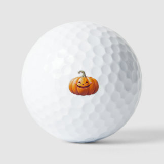 Balles De Golf Citrouille souriant mignon - Caractère automne amu