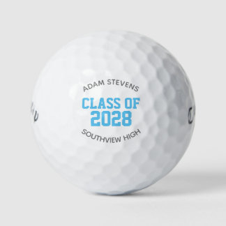 Balles De Golf Clair bleu classique Varsity Graduate Class Cadeau