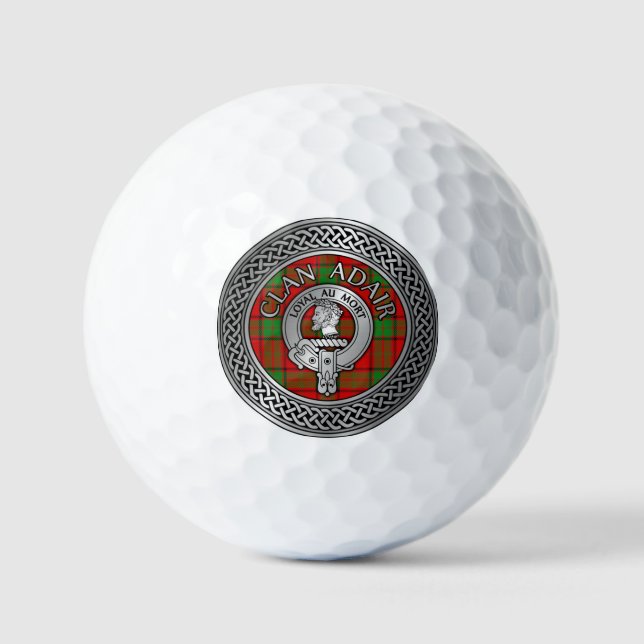 Balles De Golf Clan Adair Crest & Tartan Knot (Recto)