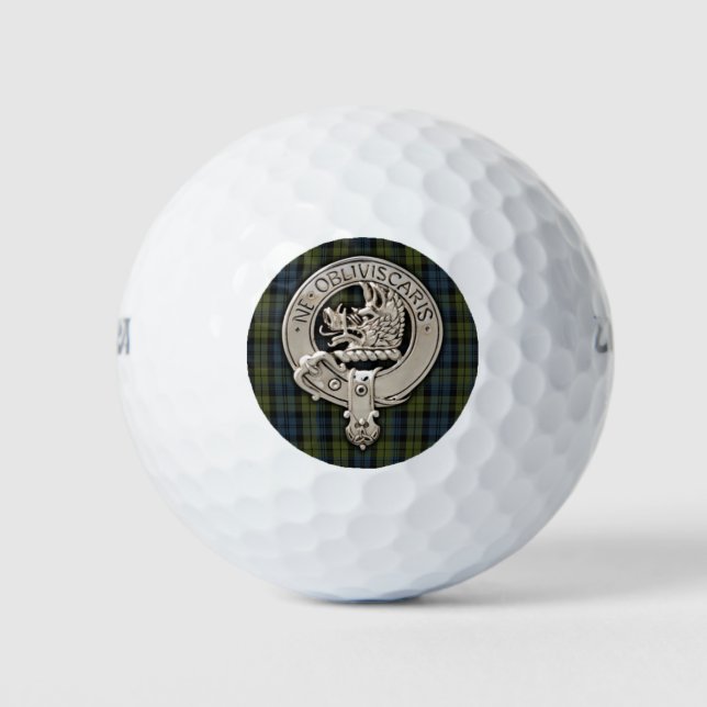 Balles De Golf Clan Campbell Crest & Tartan (Devant)