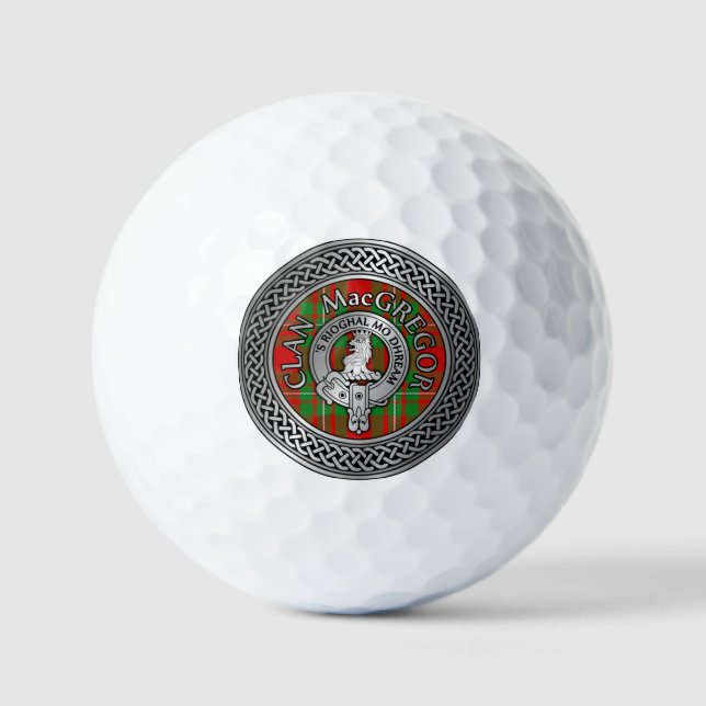 Balles De Golf Clan MacGregor Crest et Tartan Knot (Recto)