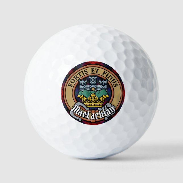 Balles De Golf Clan MacLachlan Crest sur Tartan (Recto)