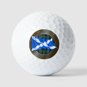 Balles De Golf Clan Malcolm Tartan Knot & Drapeau