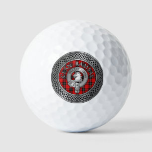 Balles De Golf Clan Ramsay Crest & Tartan Knot