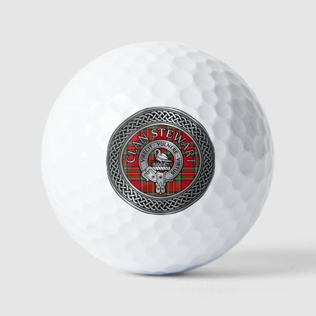 Balles De Golf Clan Stewart | Stuart Crest & Tartan Knot (Recto)