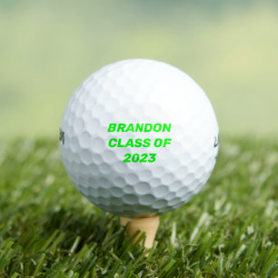 Balles De Golf Classe de Neon Green Text Graduation College 2023